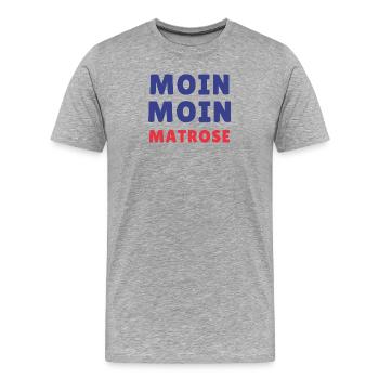Moin Moin Sailor Typer Design - T-shirt bio Premium Homme - gris chiné - Devant - Damien (186cm)