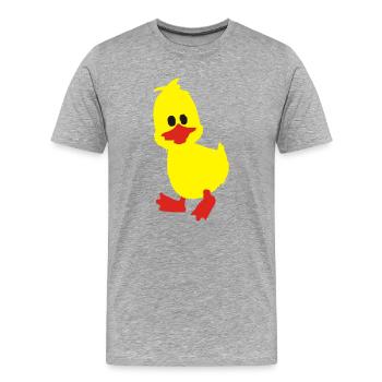 ente, entchen - Männer Premium Bio T-Shirt - Grau meliert - Vorne - Damien (186cm)