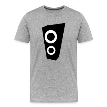 Musik Box Lautsprecher Bass - Männer Premium Bio T-Shirt - Grau meliert - Vorne - Damien (186cm)