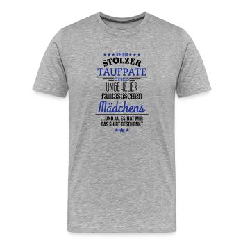 Ungeheuer fantastisches Mädchen - Pate / Shirt - Männer Premium Bio T-Shirt - Grau meliert - Vorne - Damien (186cm)