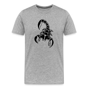 Scorpion - T-shirt bio Premium Homme - gris chiné - Devant - Damien (186cm)