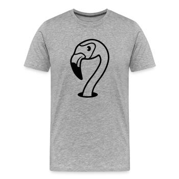 visage tête trou étage flamingo clip-art voiture comique - T-shirt bio Premium Homme - gris chiné - Devant - Damien (186cm)