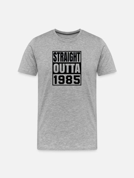 Straight Outta 1985 - Männer Premium Bio T-Shirt - Grau meliert