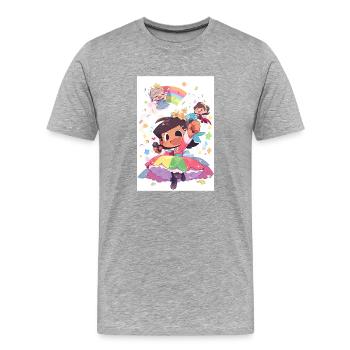 Diverse Pride Trio : Célébrer l’amitié et - T-shirt bio Premium Homme - gris chiné - Devant - Damien (186cm)