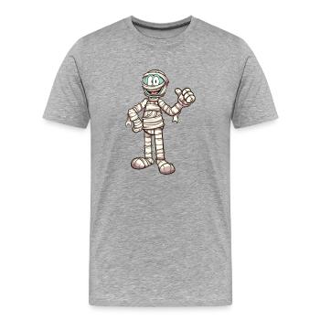 Cartoon Mummy - Men's Premium Organic T-Shirt - heather grey - Front - Damien (186cm)