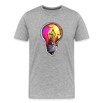 Ampoule / Ampoule / Luminosité / Lumière - T-shirt bio Premium Homme - gris chiné - Devant - Damien (186cm)