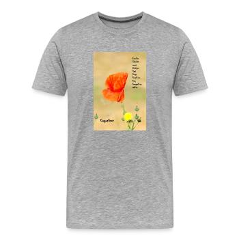 Poppy auf Norman - Männer Premium Bio T-Shirt - Grau meliert - Vorne - Damien (186cm)
