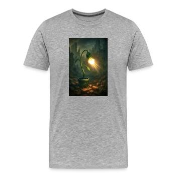 Futuristic plant - Men's Premium Organic T-Shirt - heather grey - Front - Damien (186cm)