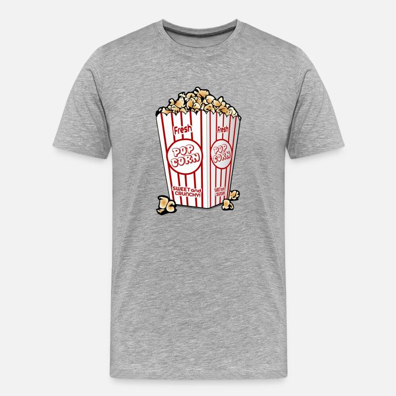 Popcorn. Geschenkidee - Männer Premium Bio T-Shirt - Grau meliert