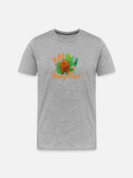 Rettet die Orang-Utans - Männer Premium Bio T-Shirt - Grau meliert