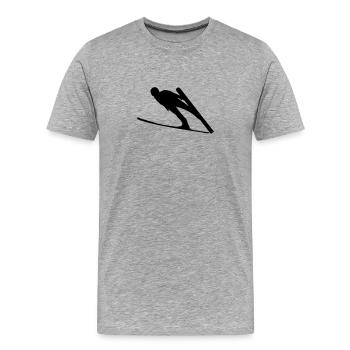 Skispringer - Männer Premium Bio T-Shirt - Grau meliert - Vorne - Damien (186cm)