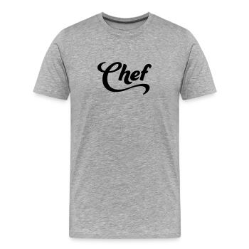 Chef - Männer Premium Bio T-Shirt - Grau meliert - Vorne - Damien (186cm)