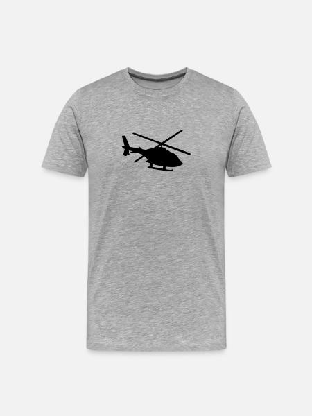 Helicopter shadow silhouette - Men's Premium Organic T-Shirt - heather grey