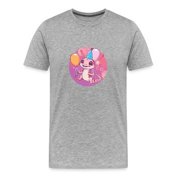 Echse Geburtstag Comic - Männer Premium Bio T-Shirt - Grau meliert - Vorne - Damien (186cm)