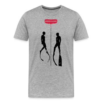 Never Alone Bifins - Männer Premium Bio T-Shirt - Grau meliert - Vorne - Damien (186cm)