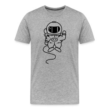 kleiner Astronaut im Weltall - Männer Premium Bio T-Shirt - Grau meliert - Vorne - Damien (186cm)