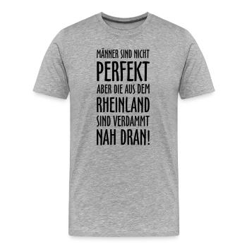 Männer aus dem Rheinland Spruch - Männer Premium Bio T-Shirt - Grau meliert - Vorne - Damien (186cm)