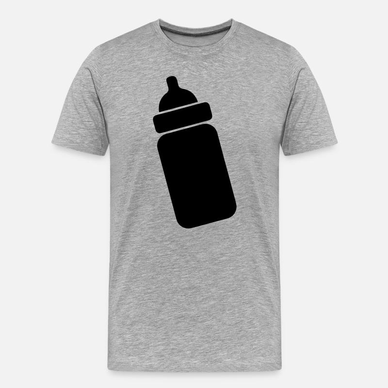 Image de teinte transparente du biberon - T-shirt bio Premium Homme - gris chiné