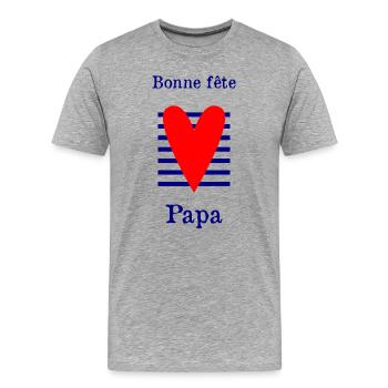 DAD. FATHER'S DAY. HAPPY FATHER'S DAY. HAPPY BIRTHDAY. - Men's Premium Organic T-Shirt - heather grey - Front - Damien (186cm)