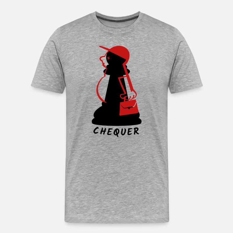Chequer - Männer Premium Bio T-Shirt - Grau meliert