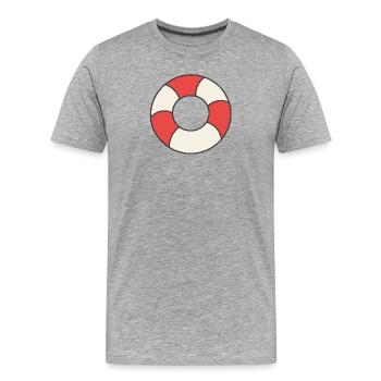 Flotteurs - T-shirt bio Premium Homme - gris chiné - Devant - Damien (186cm)