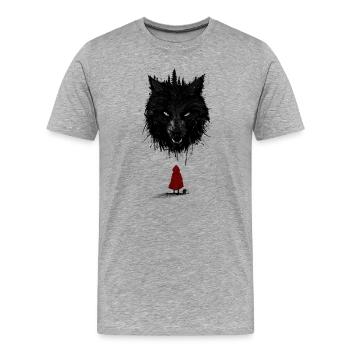 L’histoire des bois sombres - T-shirt bio Premium Homme - gris chiné - Devant - Damien (186cm)