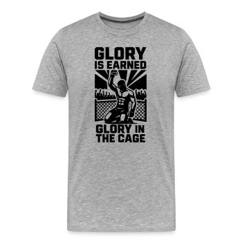 MMA Tribute Glory in the Cage - Männer Premium Bio T-Shirt - Grau meliert - Vorne - Damien (186cm)