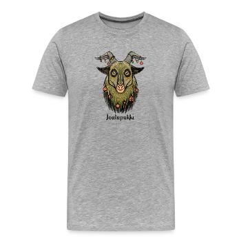 Joulupukki - Finnische Folk-Art Figur  - Männer Premium Bio T-Shirt - Grau meliert - Vorne - Damien (186cm)