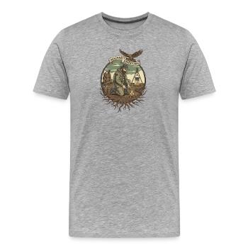 Artisanat de bush - T-shirt bio Premium Homme - gris chiné - Devant - Damien (186cm)