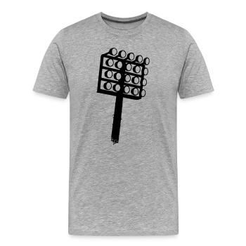 Stadium Floodlight Soccer Icon - Men's Premium Organic T-Shirt - heather grey - Front - Damien (186cm)
