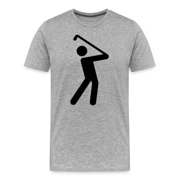 Golf - Männer Premium Bio T-Shirt - Grau meliert - Vorne - Damien (186cm)