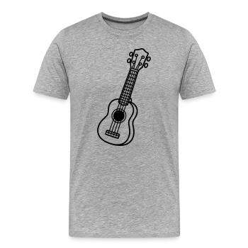 Ukulele - Männer Premium Bio T-Shirt - Grau meliert - Vorne - Damien (186cm)