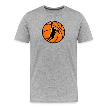 Dunk puissant au basketball - T-shirt bio Premium Homme - gris chiné - Devant - Damien (186cm)