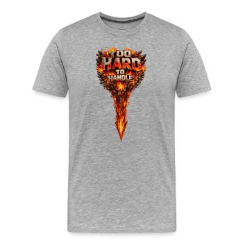 Too Hard to Handle Fire Logo - Men's Premium Organic T-Shirt - heather grey - Front - Damien (186cm)