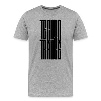 Typographie de la Techno Trance - T-shirt bio Premium Homme - gris chiné - Devant - Damien (186cm)