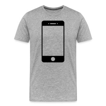 smartphone - T-shirt bio Premium Homme - gris chiné - Devant - Damien (186cm)
