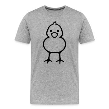 Chick - Men's Premium Organic T-Shirt - heather grey - Front - Damien (186cm)
