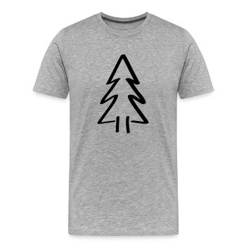 Tree Fir Tree Christmas Tree Christmas Tree - Men's Premium Organic T-Shirt - heather grey - Front - Damien (186cm)