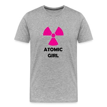 Atomic Girl - Men's Premium Organic T-Shirt - heather grey - Front - Damien (186cm)