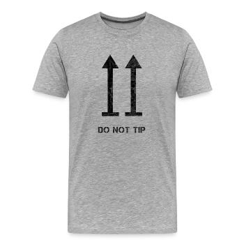 'DO NOT TIP' - Männer Premium Bio T-Shirt - Grau meliert - Vorne - Damien (186cm)