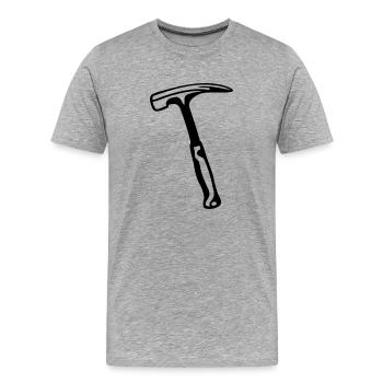 hammer - Männer Premium Bio T-Shirt - Grau meliert - Vorne - Damien (186cm)