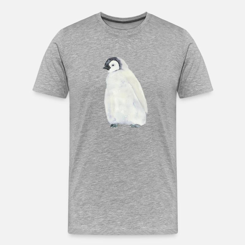 Pinguin - Männer Premium Bio T-Shirt - Grau meliert