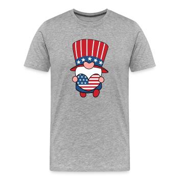 amerikanischer Zwerg - Männer Premium Bio T-Shirt - Grau meliert - Vorne - Damien (186cm)