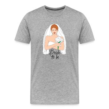 La future mariée sera brune 2 - T-shirt bio Premium Homme - gris chiné - Devant - Damien (186cm)