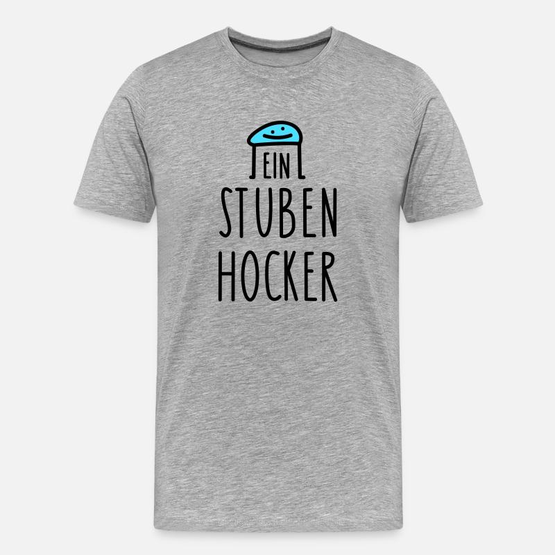 Zuhause Sprüche home office - Männer Premium Bio T-Shirt - Grau meliert