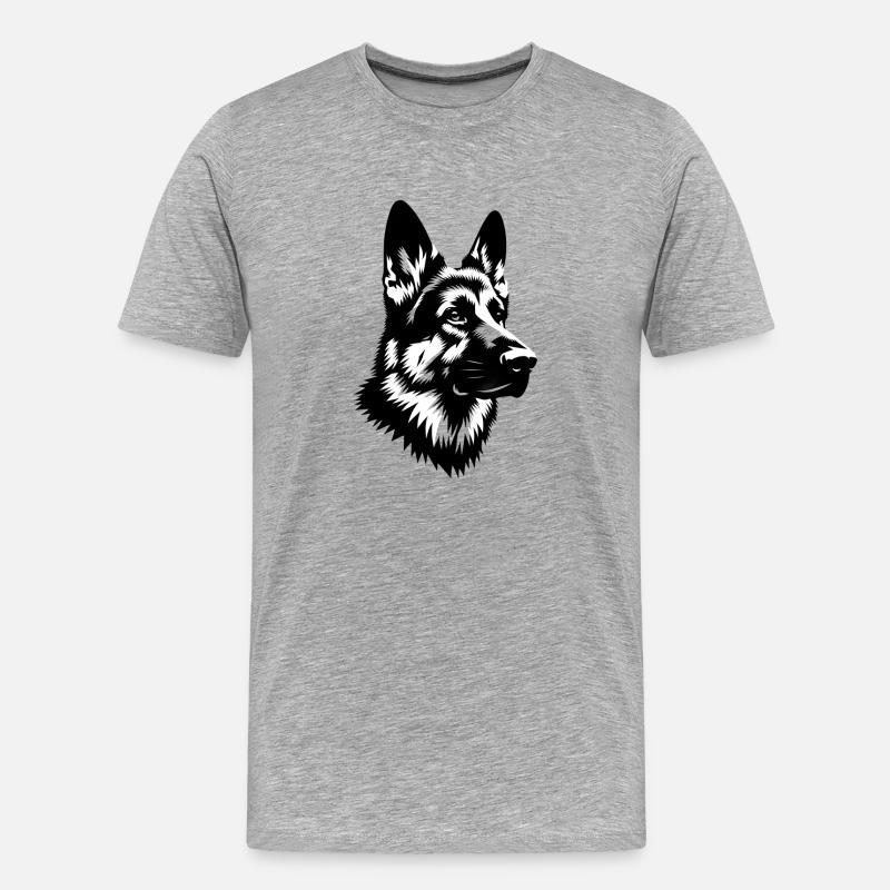 Deutscher Schäferhund - Männer Premium Bio T-Shirt - Grau meliert