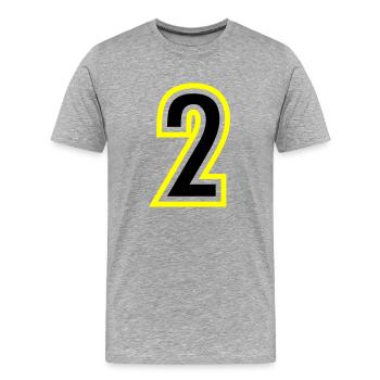 2 Nombre Collège - T-shirt bio Premium Homme - gris chiné - Devant - Damien (186cm)