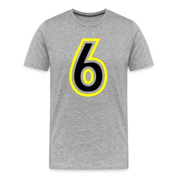 6 Zahl College - Männer Premium Bio T-Shirt - Grau meliert - Vorne - Damien (186cm)