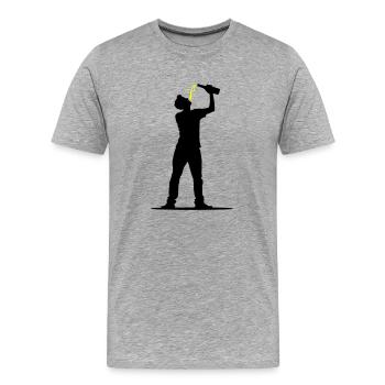 Trinker Bier - Männer Premium Bio T-Shirt - Grau meliert - Vorne - Damien (186cm)