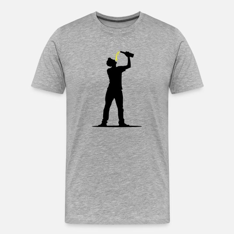 Trinker Bier - Männer Premium Bio T-Shirt - Grau meliert